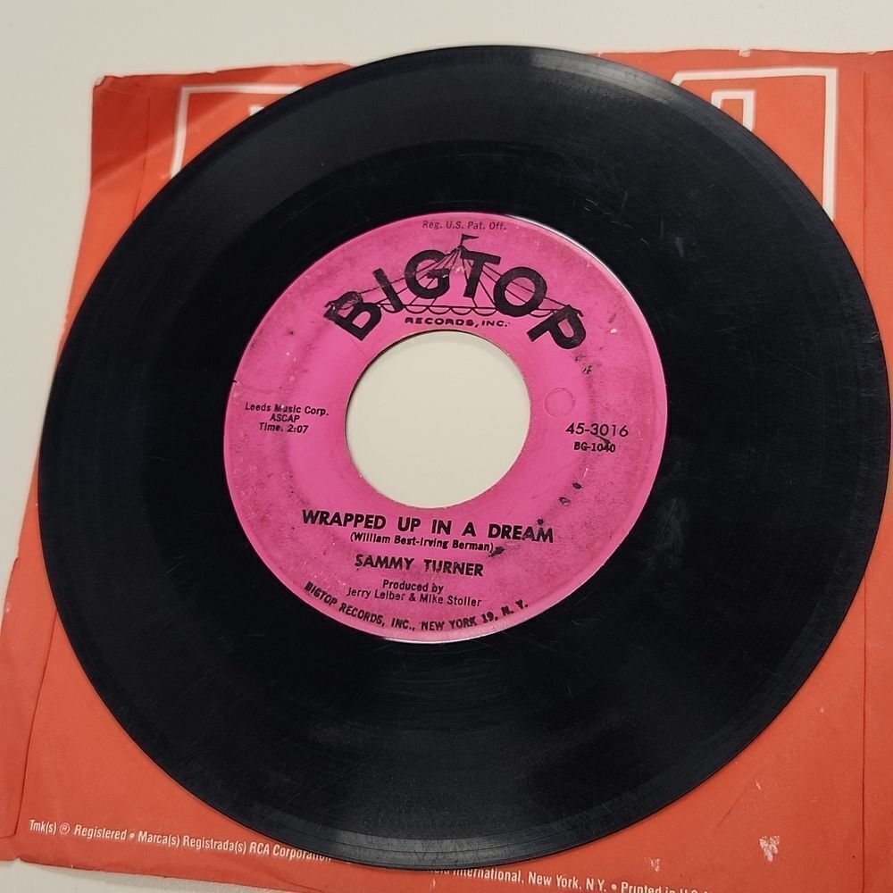 Sammy Turner Wrapped Up In A Dream Lavender Blue 45 RPM Vinyl Record